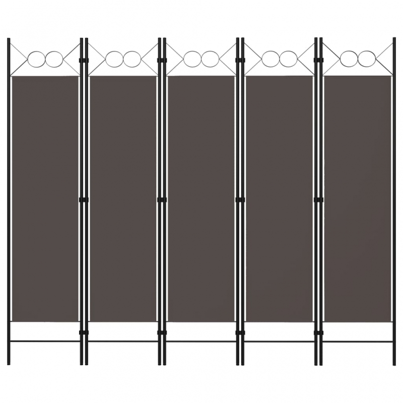 5-tlg. Raumteiler Anthrazit 200 x 180 cm