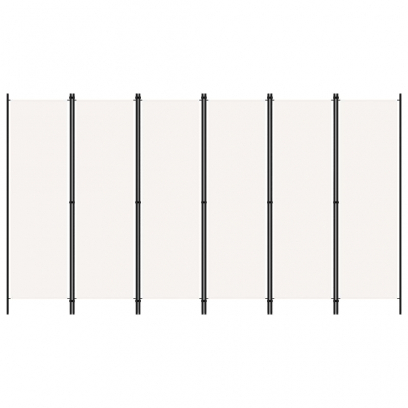 6-tlg. Raumteiler Weiß 300x180 cm