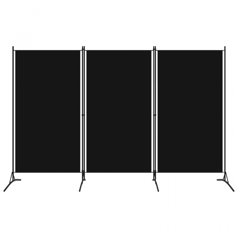3-tlg. Raumteiler Schwarz 260x180 cm