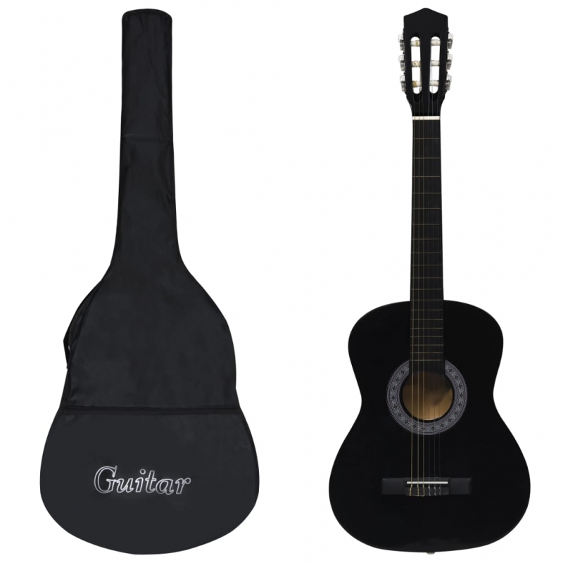 Klassikgitarre für Anfänger mit Tasche Schwarz 3/4 36