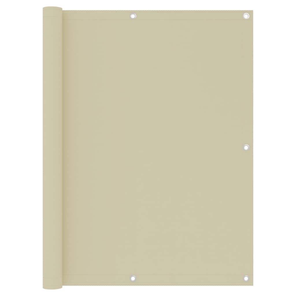 Balkon-Sichtschutz Creme 120x600 cm Oxford-Gewebe