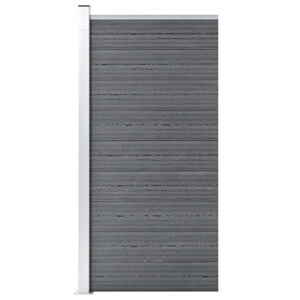 Zaunelement WPC 95x186 cm Grau