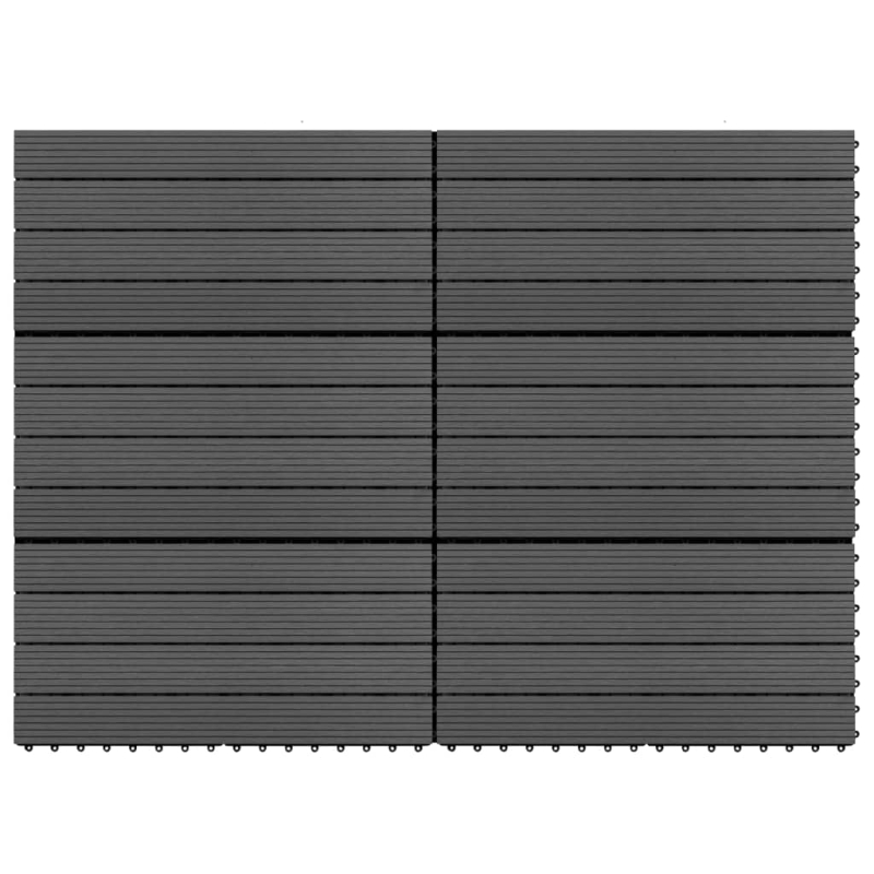 Terrassenfliesen 6 Stk. WPC 60x30 cm 1,08 m² Schwarz