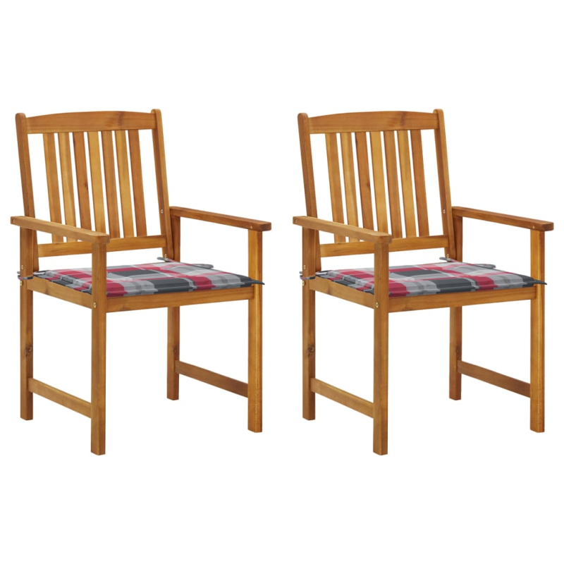 Gartenstühle mit Kissen 2 Stk. Massivholz Akazie