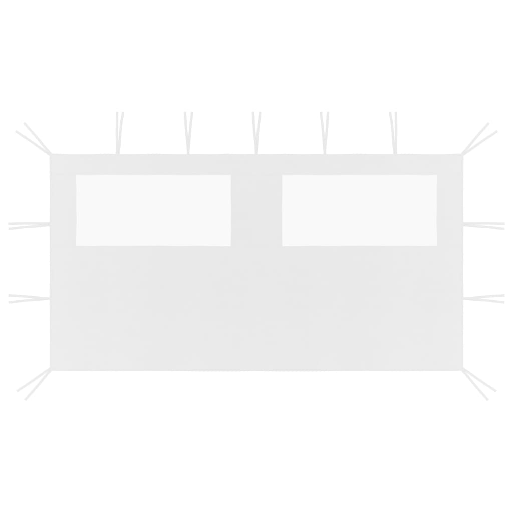 Pavillon-Seitenwand mit Fenstern 4x2 m Weiß