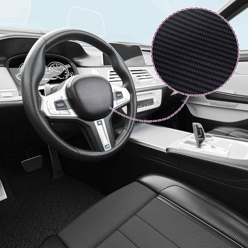 Autofolien 2 Stk. 3D Schwarz 100x150 cm+50x150 cm