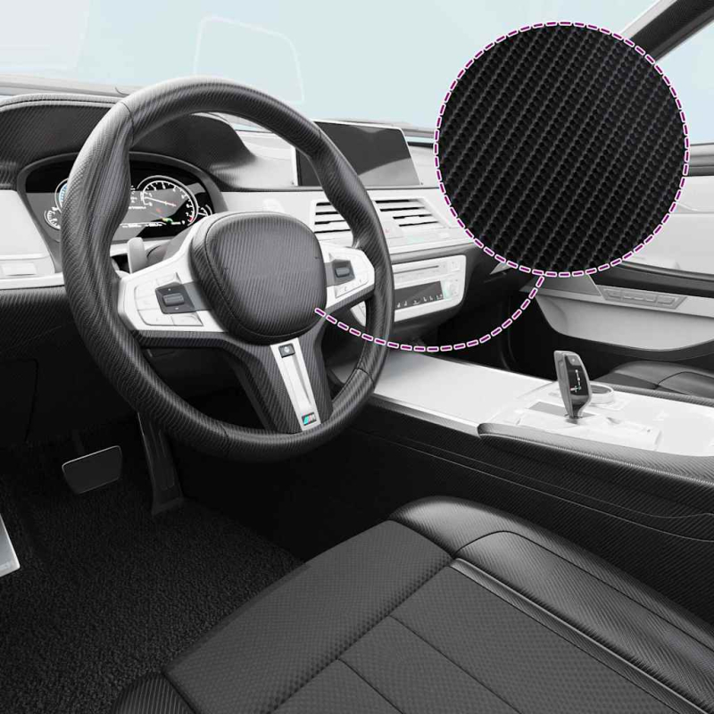 Autofolien 2 Stk. 4D Schwarz 100x150 cm+50x150 cm