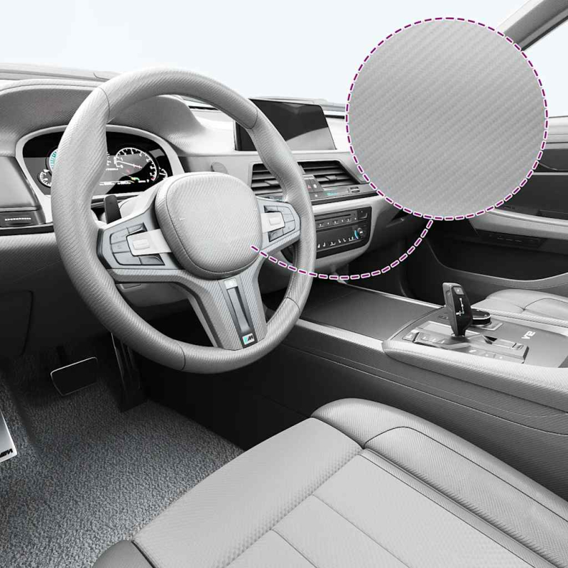 Autofolien 2 Stk. 4D Silber 100x150 cm+50x150 cm