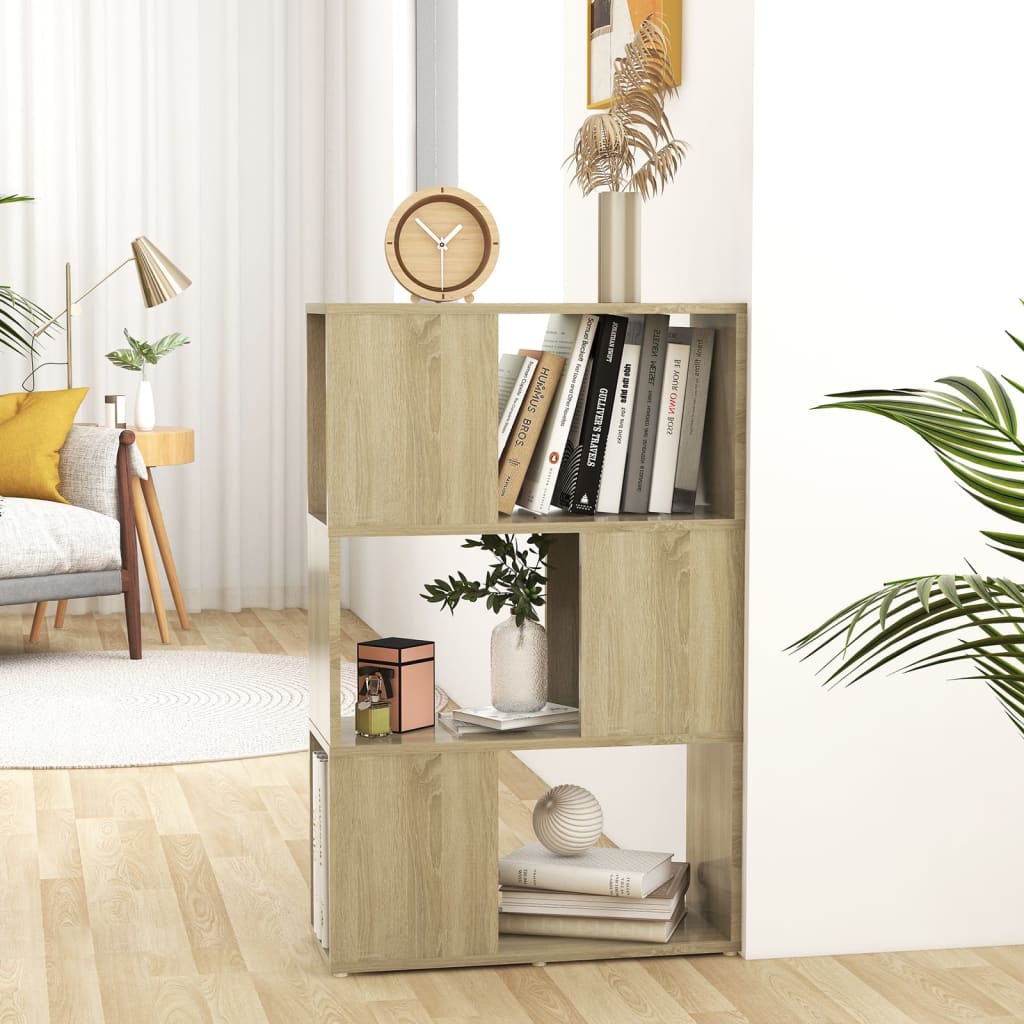 Bücherregal Raumteiler Sonoma-Eiche 60x24x94 cm Holzwerkstoff