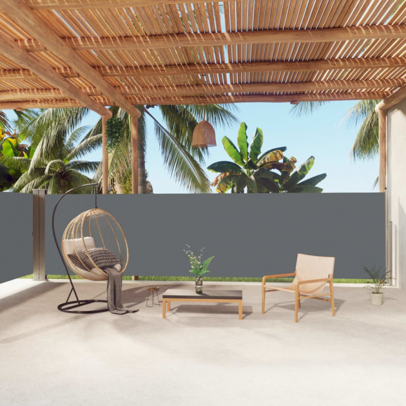 Seitenmarkise Ausziehbar Anthrazit 160x1000 cm