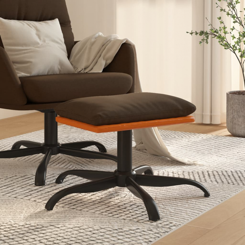 Fußhocker Braun 60x60x36 cm Stoff und Kunstleder