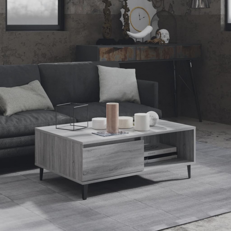 Couchtisch Grau Sonoma 90x60x35 cm Holzwerkstoff