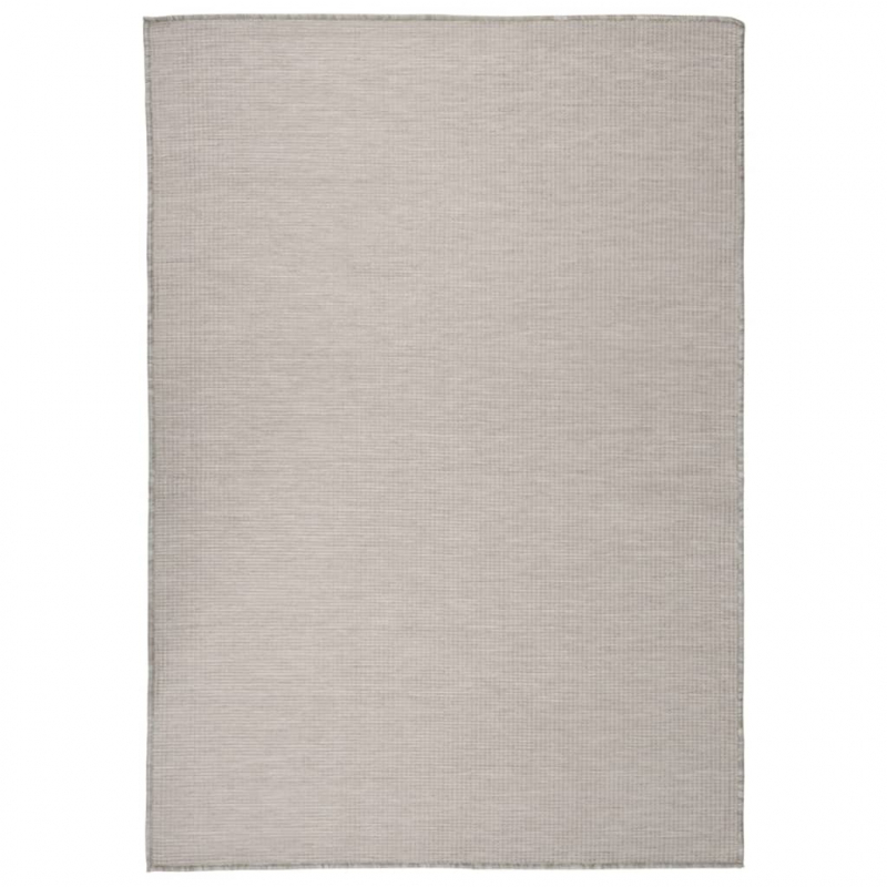 Outdoor-Teppich Flachgewebe 140x200 cm Taupe