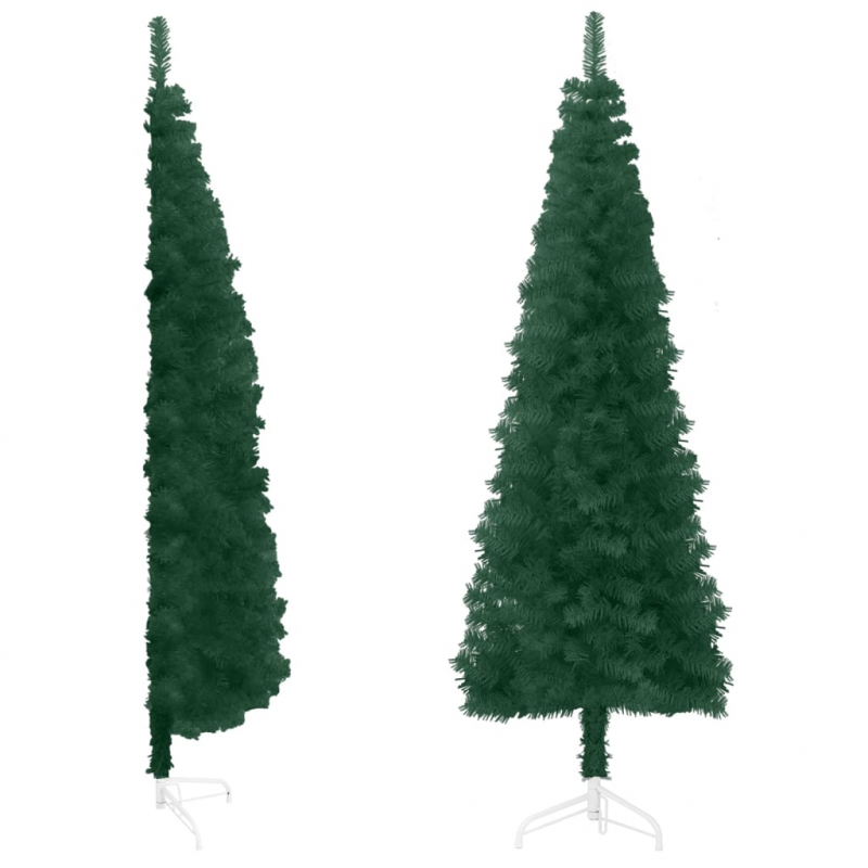 Künstlicher Halb-Weihnachtsbaum mit Ständer Schlank Grün 210 cm