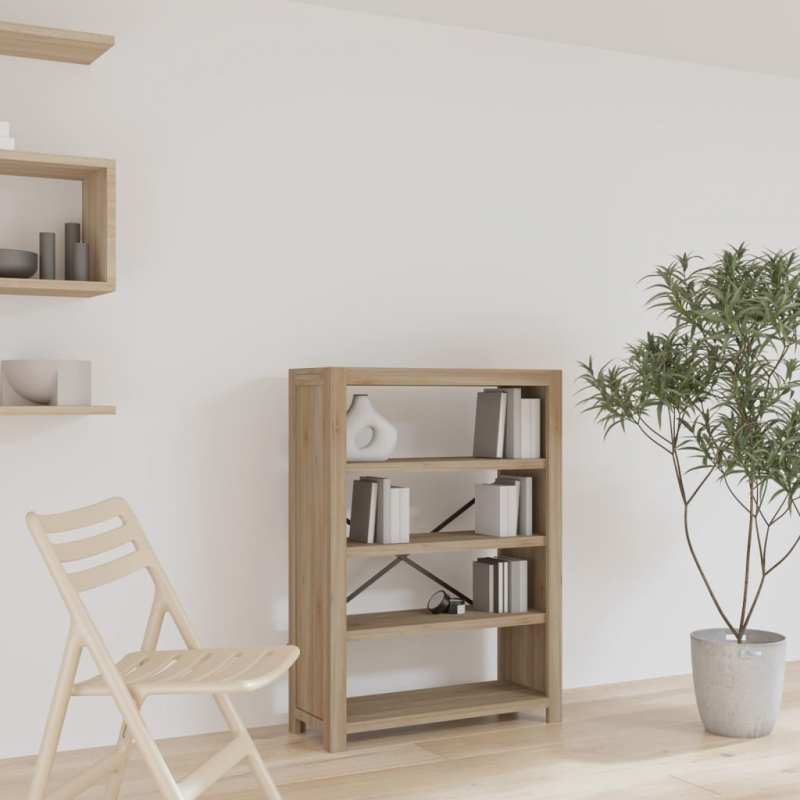 Bücherregal 4 Böden 80x30x110 cm Massivholz Akazie