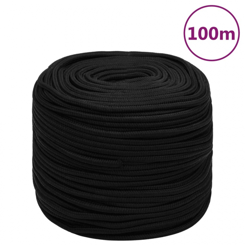 Arbeitsseil Schwarz 8 mm 100 m Polyester