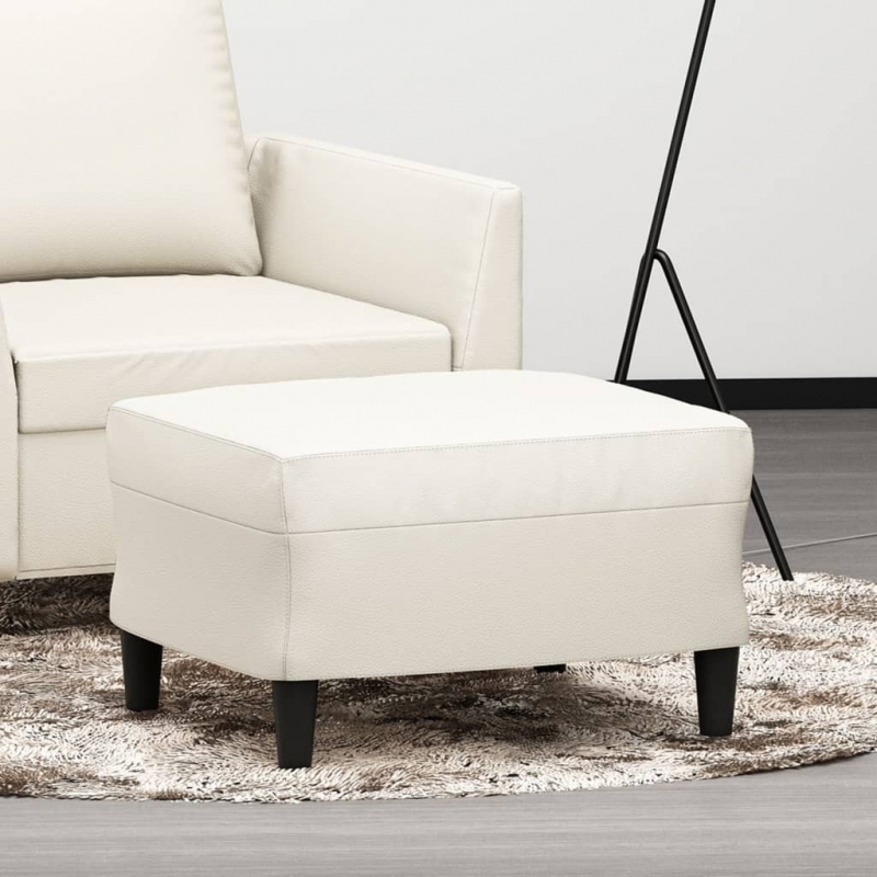 Fußhocker Creme 60x50x41 cm Kunstleder