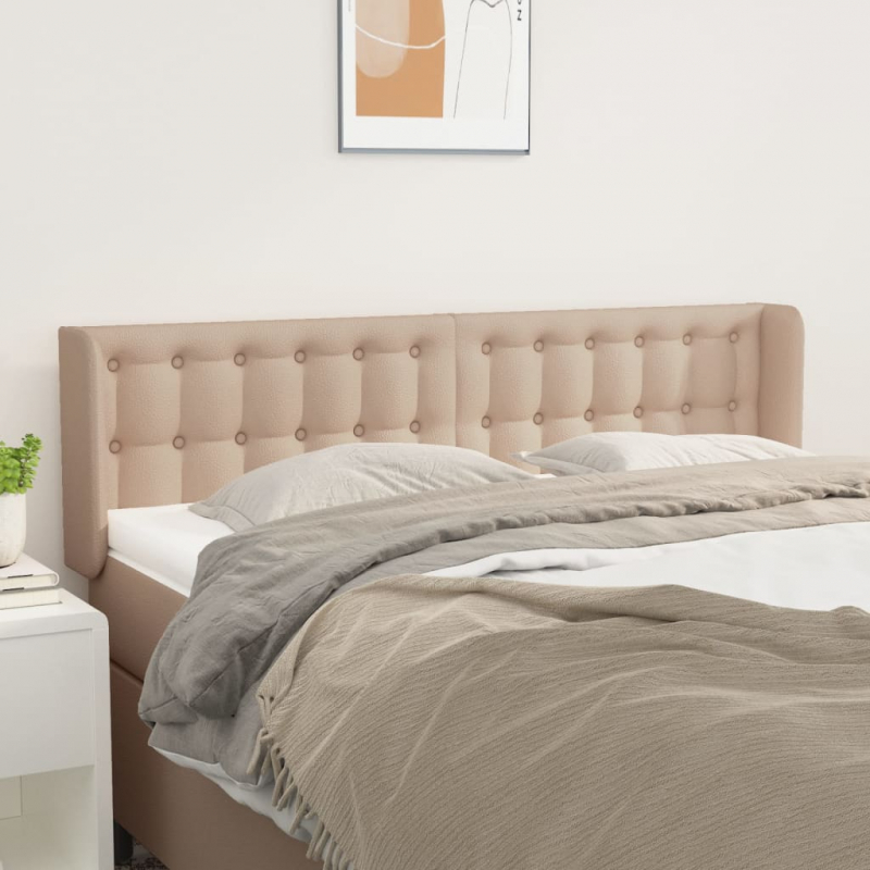 Kopfteil mit Ohren Cappuccino-Braun 147x16x78/88 cm Kunstleder