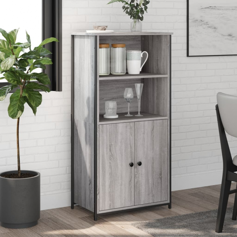 Highboard Grau Sonoma 62x36x121,5 cm Holzwerkstoff