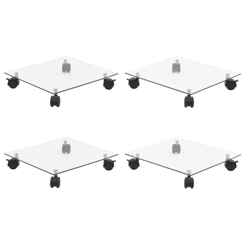 Pflanzenroller 4 Stk. 35x35 cm Hartglas Quadratisch