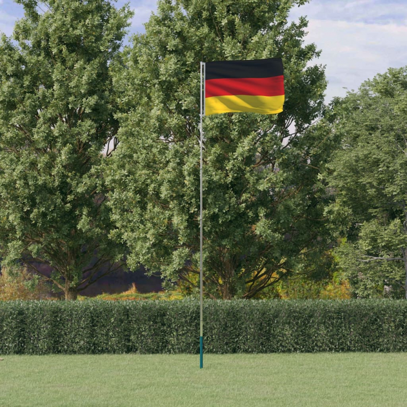 Flagge Deutschlands mit Mast 5,55 m Aluminium