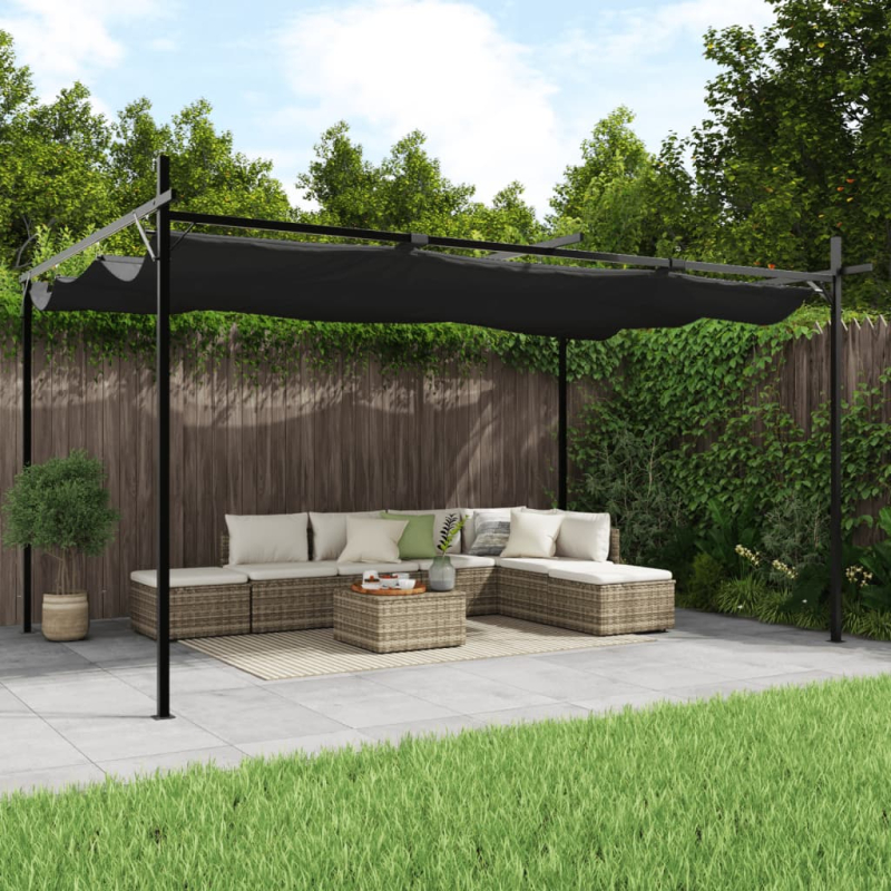 Pergola mit Schiebedach Anthrazit 395x292x230 cm