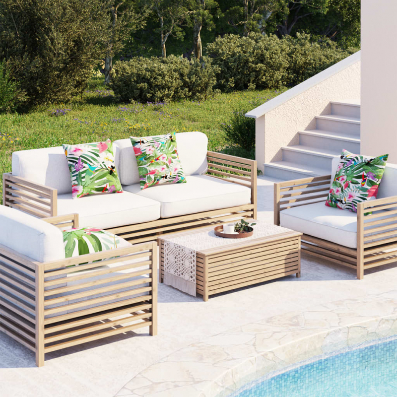 Zierkissen 4 Stk. Mehrfarbig 50x50 cm Stoff