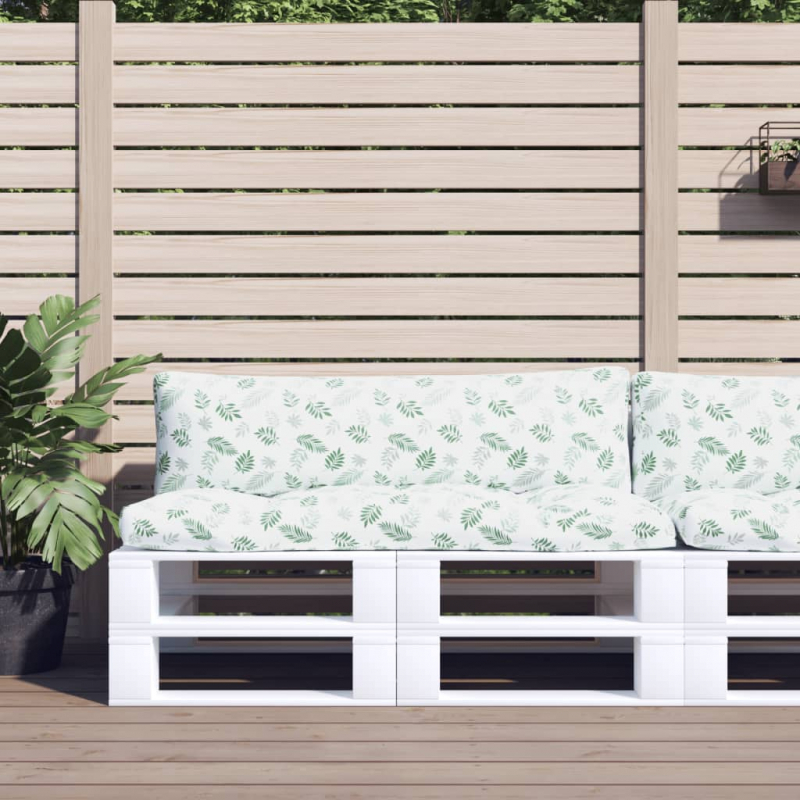 Palettenkissen 2 Stk. Blattmuster Oxford-Gewebe