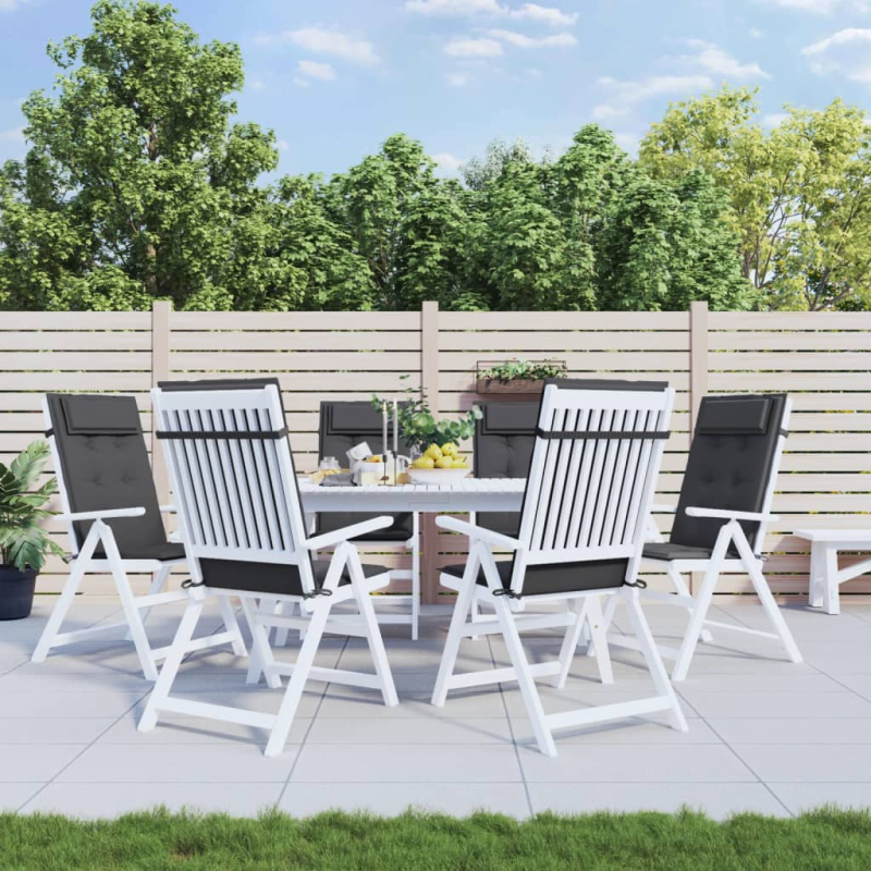 Hochlehner-Auflagen 6 Stk. Anthrazit Oxford-Gewebe