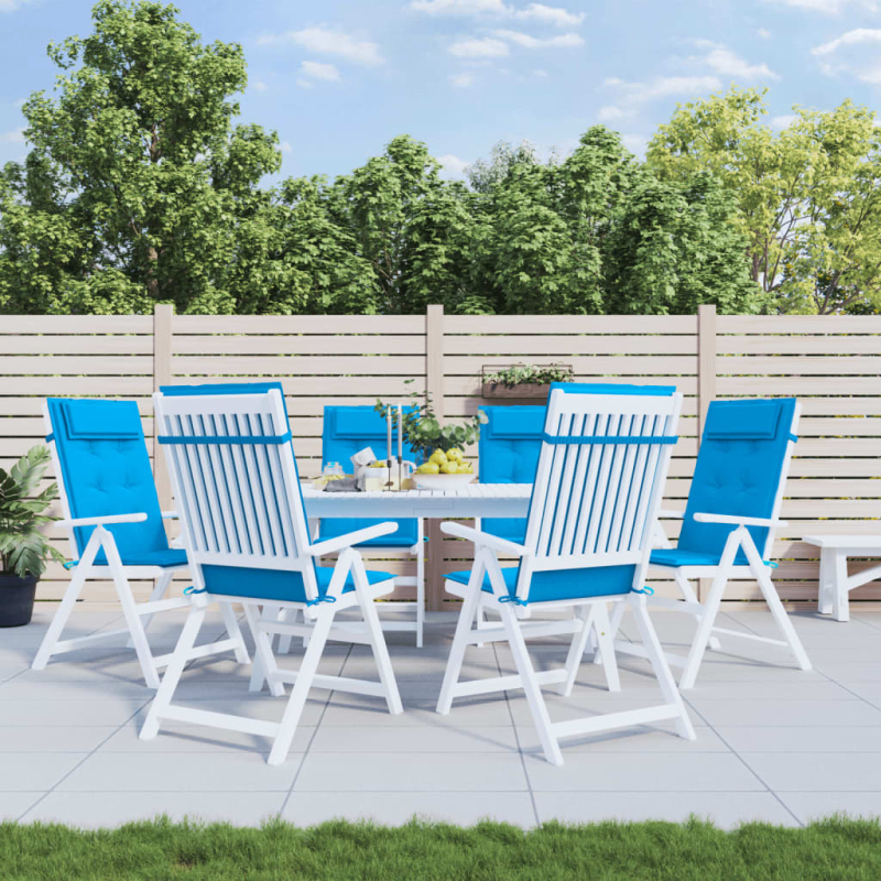 Hochlehner-Auflagen 6 Stk. Hellblau Oxford-Gewebe