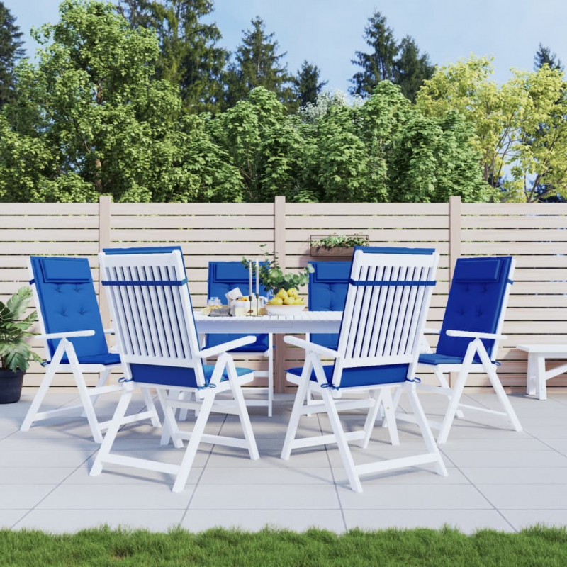 Hochlehner-Auflagen 6 Stk. Königsblau Oxford-Gewebe