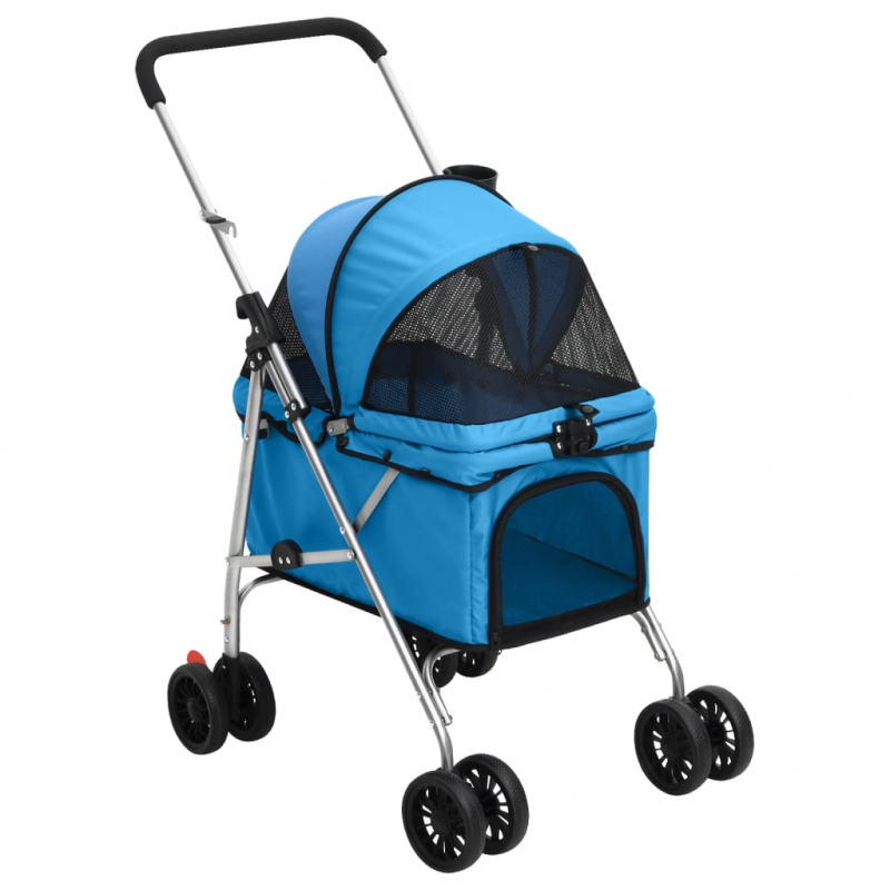 Hundewagen Faltbar Blau 76x50x100 cm Oxford-Gewebe