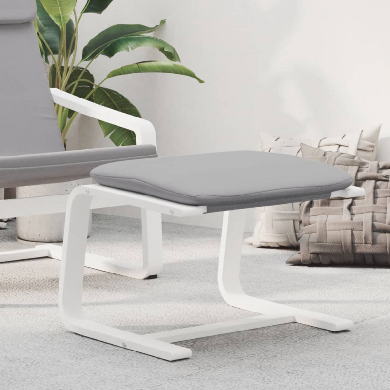 Fußhocker Hellgrau 51x41x40 cm Stoff