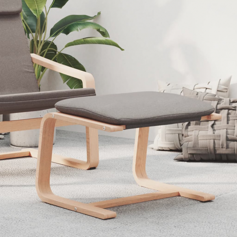 Fußhocker Taupe 51x41x40 cm Stoff