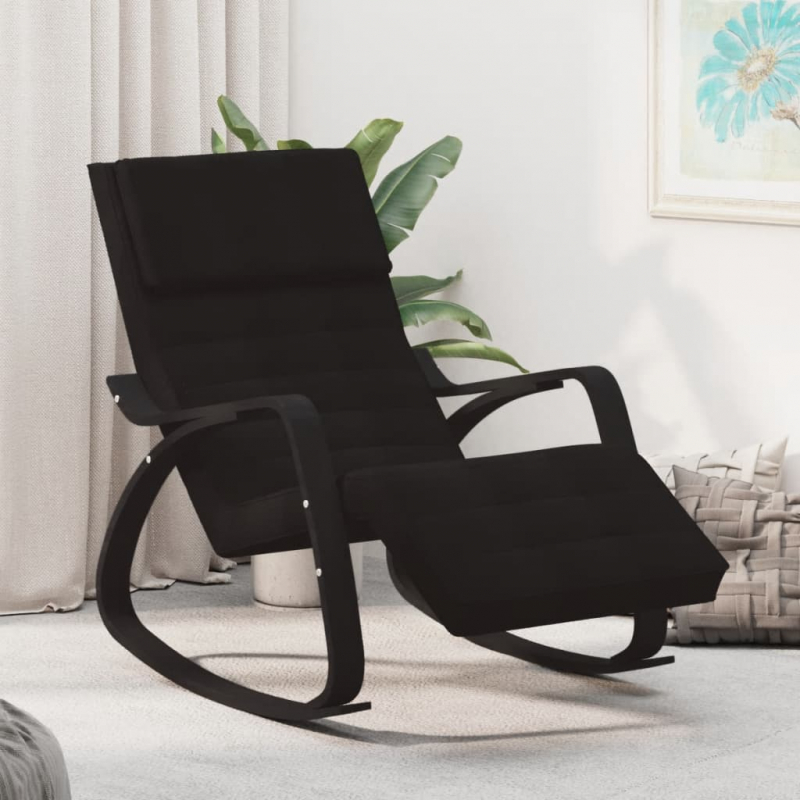 Schaukelstuhl Schwarz Stoff