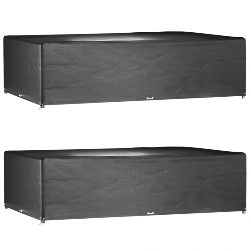 Gartenmöbel-Abdeckungen 2 Stk. 16 Ösen 325x205x90 cm Rechteckig