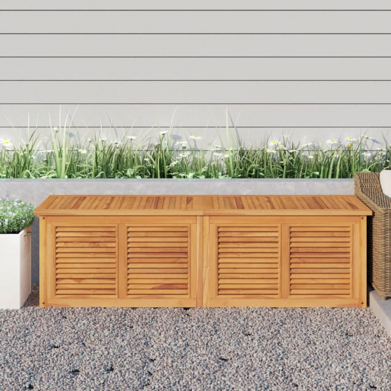 Gartenbox mit Beutel 175x50x55 cm Massivholz Teak