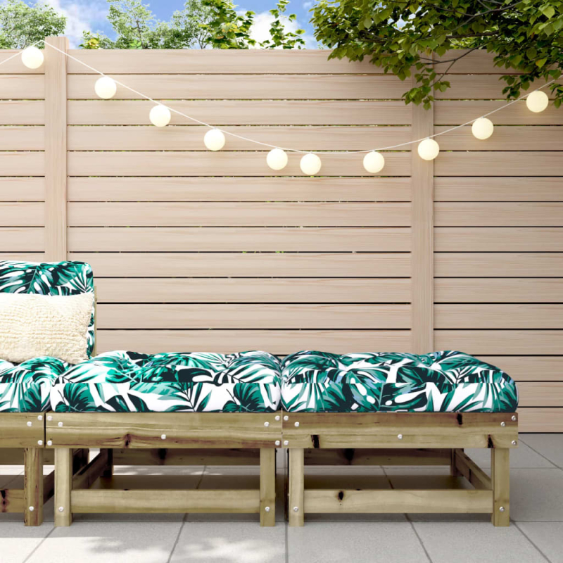 Gartenhocker mit Kissen 2 Stk. Kiefernholz Imprägniert