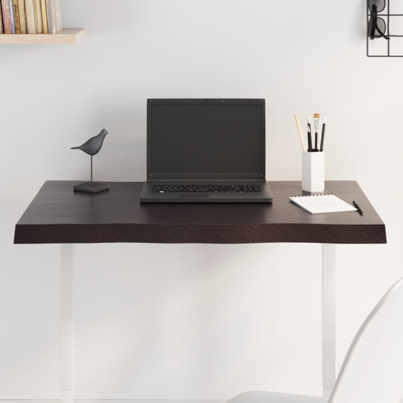 Tischplatte 80x60x(2-4) cm Massivholz Behandelt Baumkante