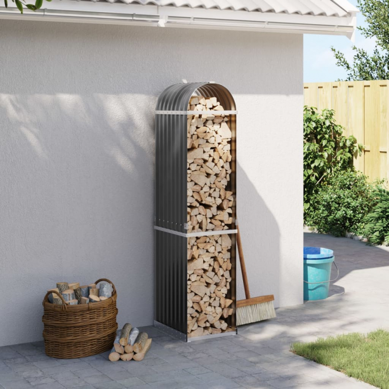 Kaminholzunterstand Anthrazit 40x45x170 cm Verzinkter Stahl