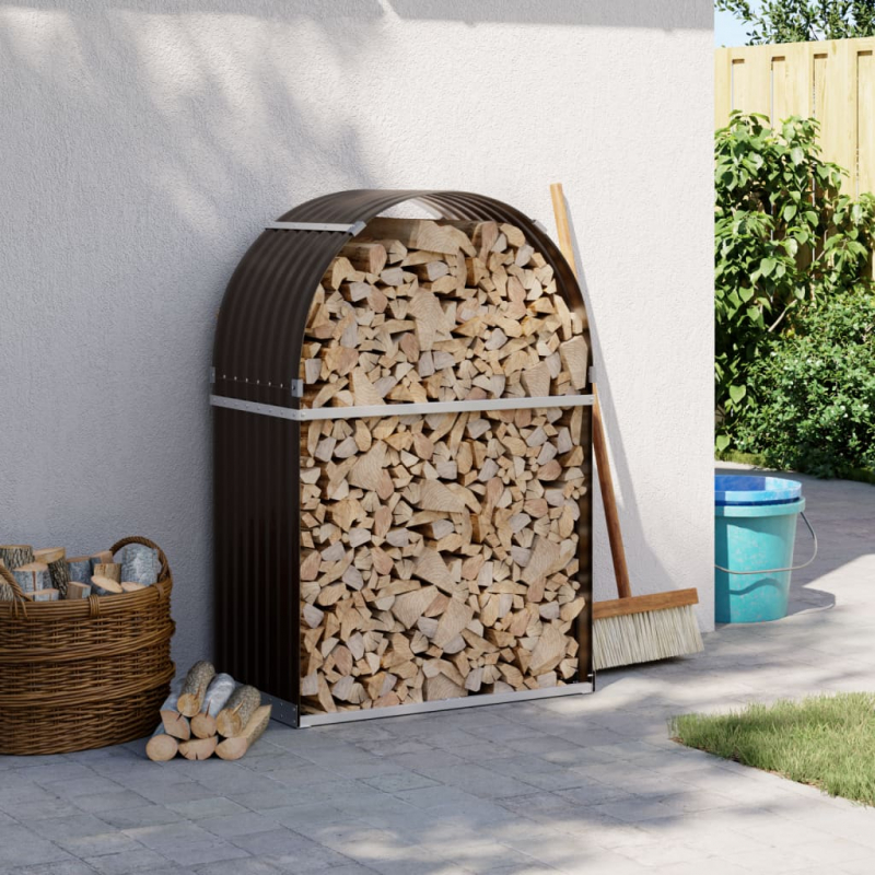 Kaminholzunterstand Braun 80x45x120 cm Verzinkter Stahl