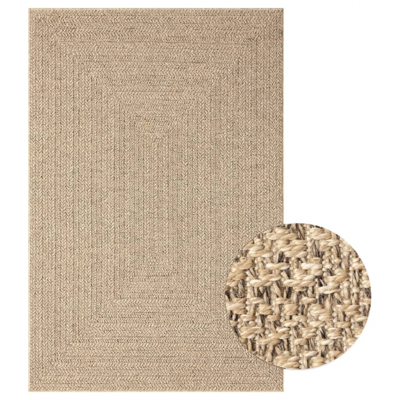 Teppich ZIZUR 120x170 cm Jute-Optik Indoor und Outdoor