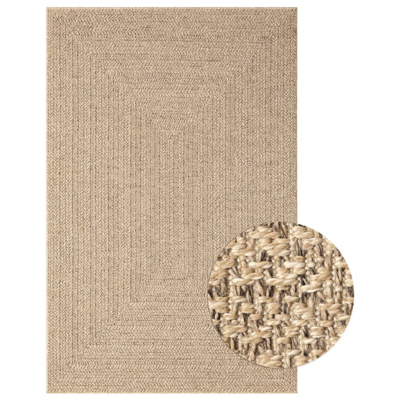 Teppich ZIZUR 160x230 cm Jute-Optik Indoor und Outdoor