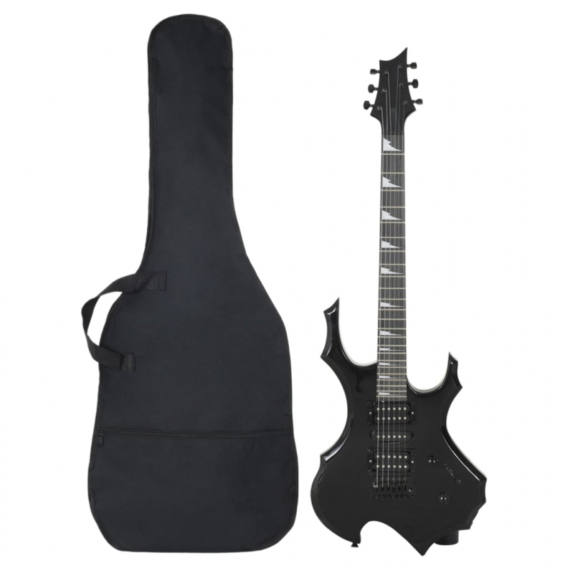 E-Gitarre für Anfänger mit Tasche Schwarz 4/4 39
