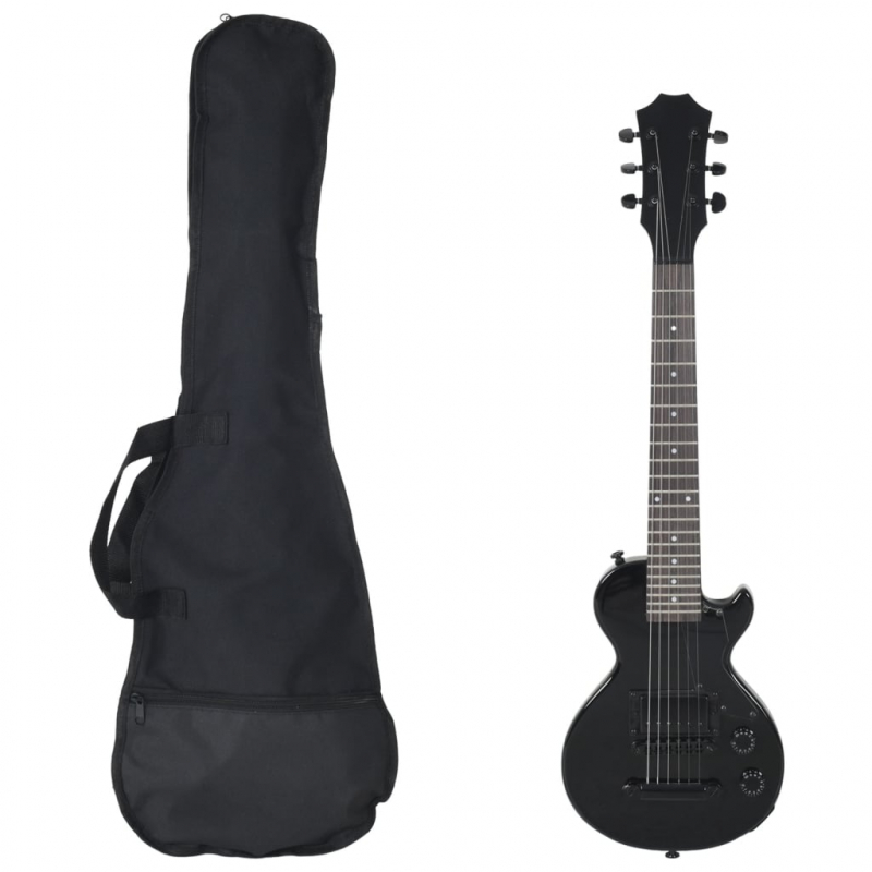 E-Gitarre für Kinder mit Tasche Schwarz 3/4 30