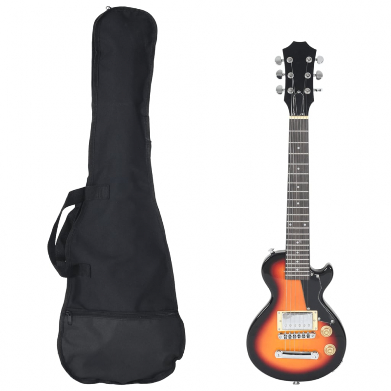 E-Gitarre für Kinder mit Tasche Braun und Schwarz 3/4 30
