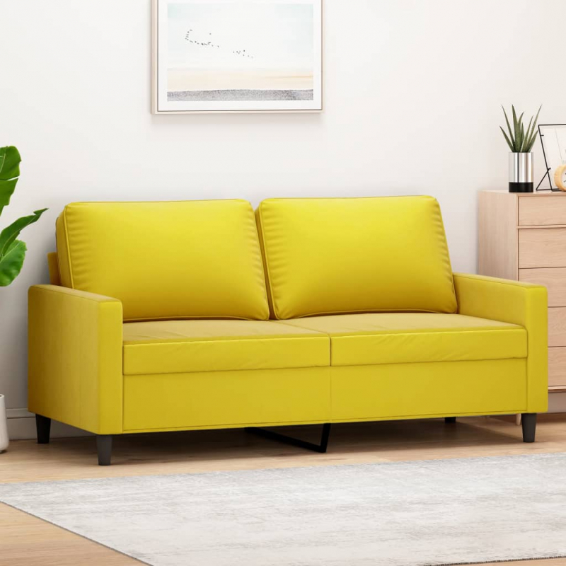 2-Sitzer-Sofa Gelb 140 cm Samt