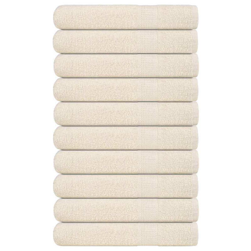Handtücher 10 Stk. Creme 100x200 cm 360 g/m² 100% Baumwolle