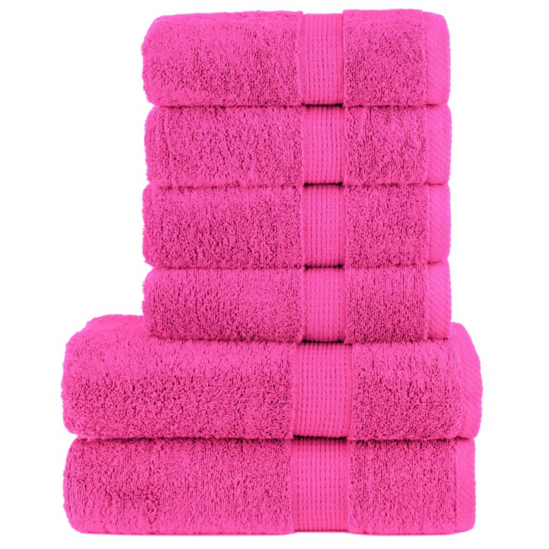 6 tlg. Premium-Handtuch-Set SOLUND Rosa 600 g/m²
