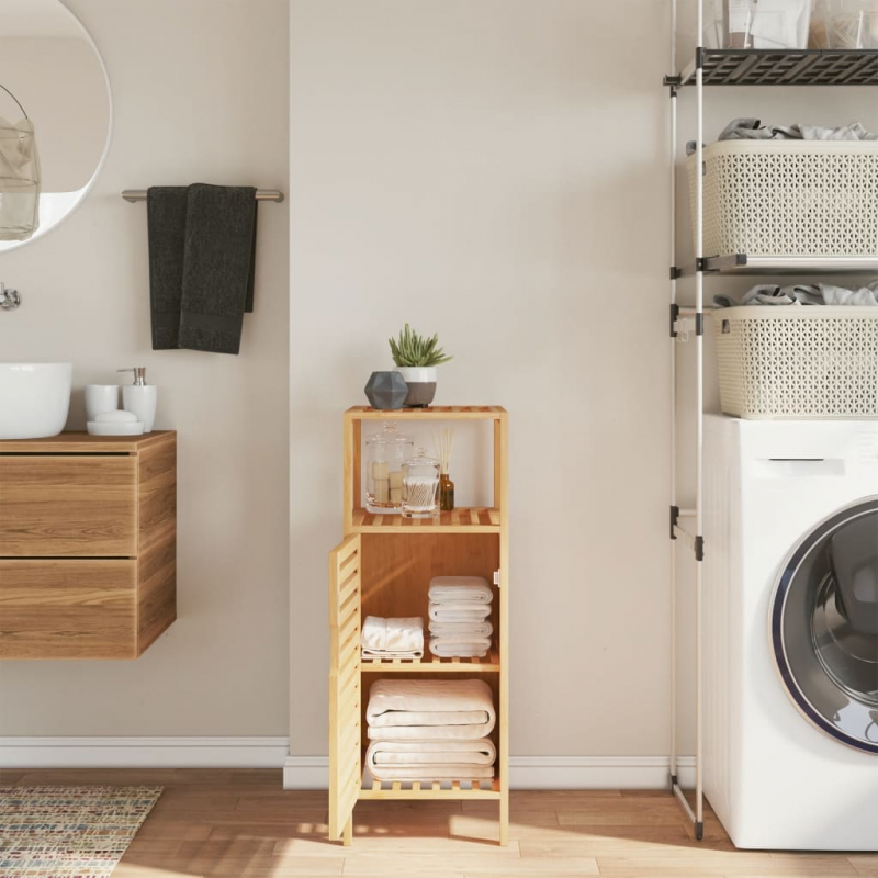 Badezimmerschrank mit Ablage 36x33x87 cm Bambus